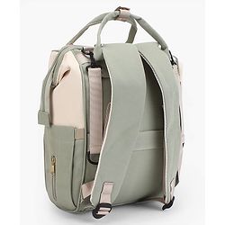 Babyhug Diaper Backpack | 3 Front Zipper Pockets| Spacious Main Compartment| Bottle Pocket| Wipes Dispenser| Stroller Hanging Straps| Back Zipper| Dual Top Handles| 26 x 18 x 39 cm| Unisex - Beige