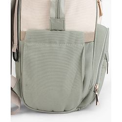 Babyhug Diaper Backpack | 3 Front Zipper Pockets| Spacious Main Compartment| Bottle Pocket| Wipes Dispenser| Stroller Hanging Straps| Back Zipper| Dual Top Handles| 26 x 18 x 39 cm| Unisex - Beige