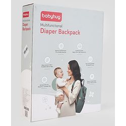 Babyhug Diaper Backpack | 3 Front Zipper Pockets| Spacious Main Compartment| Bottle Pocket| Wipes Dispenser| Stroller Hanging Straps| Back Zipper| Dual Top Handles| 26 x 18 x 39 cm| Unisex - Beige