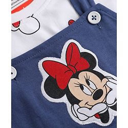 Babyhug Disney 100% Cotton Single Jersey Knit Frock and T-Shirt with Full Sleeves and Minnie Mouse Print in Navy Blue
