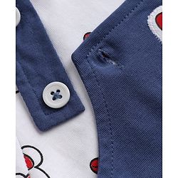 Babyhug Disney 100% Cotton Single Jersey Knit Frock and T-Shirt with Full Sleeves and Minnie Mouse Print in Navy Blue
