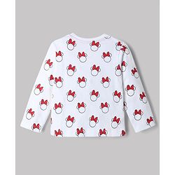Babyhug Disney 100% Cotton Single Jersey Knit Frock and T-Shirt with Full Sleeves and Minnie Mouse Print in Navy Blue