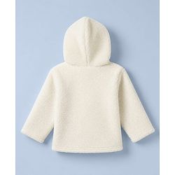 Babyhug Sherpa Fur Knit Woven Hooded Winter Wear Suit - Beige