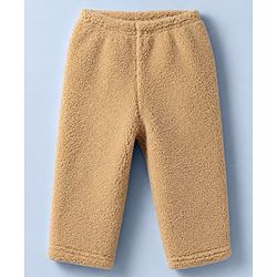 Babyhug Sherpa Fur Knit Woven Hooded Winter Wear Suit - Beige