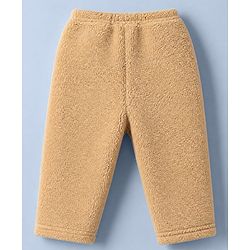 Babyhug Sherpa Fur Knit Woven Hooded Winter Wear Suit - Beige