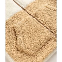 Babyhug Sherpa Fur Knit Woven Hooded Winter Wear Suit - Beige