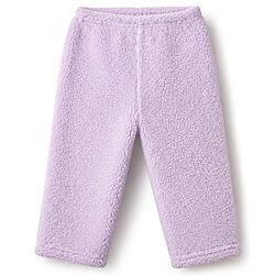 Babyhug Fur Woven Full Sleeves Winter Hooded Sweatshirt And Pant With Rabbit Embroidery - Lavender