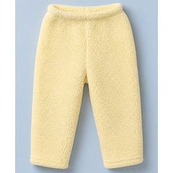 Babyhug Sherpa Fur Knit Hooded Winter Wear Suit Cloud Patch & Ear Applique - Light Yellow
