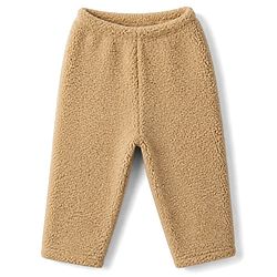 Babyhug Fur Woven Full Sleeves Winter Sweatshirt And Pant With Fox Patch - Beige