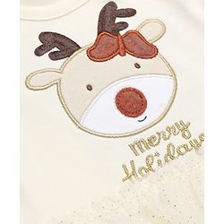 Babyhug 100% Cotton Interlock Knit Full Sleeves Onesie With Animal Patch - White