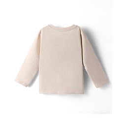 Babyhug 100% Cotton Knit T-Shirt with Full Sleeves and Bear Print in Offwhite