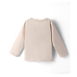 Babyhug 100% Cotton Knit T-Shirt with Full Sleeves and Bear Print in Offwhite