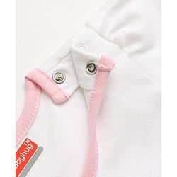 Babyhug 100% Cotton Interlock Knit Full Sleeves Onesie With Floral Print - Light Pink