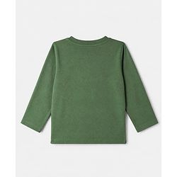Babyhug 100% Cotton Knit T-Shirt with Full Sleeves and Giraffe Print in Green for 6-9 Months