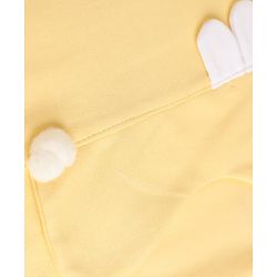 Babyhug 100% Cotton Interlock Knit Onesie with Full Sleeves and Rabbit Applique in Yellow