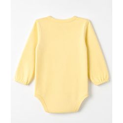 Babyhug 100% Cotton Interlock Knit Onesie with Full Sleeves and Rabbit Applique in Yellow