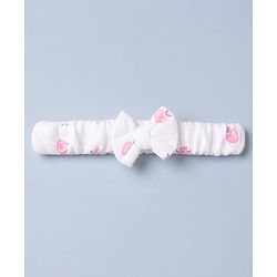 Babyhug 100% Cotton Interlock Knit Onesie and Hairband with Full Sleeves and Strawberry Print - Pink
