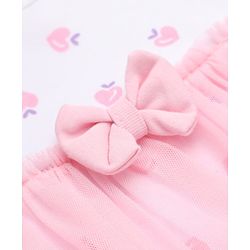Babyhug 100% Cotton Interlock Knit Onesie and Hairband with Full Sleeves and Strawberry Print - Pink