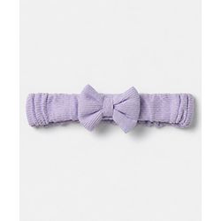 Babyhug 100% Cotton Knit interlock Onesie and Hairband with Full Sleeves and Flower Applique - Lavender