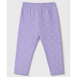 Babyhug Cotton Elastane Knit Solid Full Length Leggings With Floral & Polka Dot Print Pack of 3 - Pink