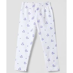 Babyhug Cotton Elastane Knit Solid Full Length Leggings With Floral & Polka Dot Print Pack of 3 - Pink