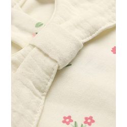 Babyhug 100% Cotton Interlock Knit Onesie and Hairband with Full Sleeves and Floral Print - White