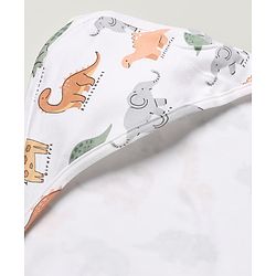 Babyhug Cotton Knit Hooded Wrapper L 78 x B 75 cm Male White 0-6M