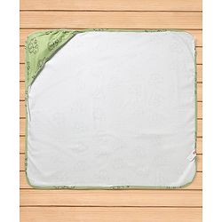 Babyhug Cotton Knit Hooded Towel & Wrapper L 77 x B 77 cm - Green