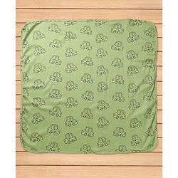 Babyhug Cotton Knit Hooded Towel & Wrapper L 77 x B 77 cm - Green