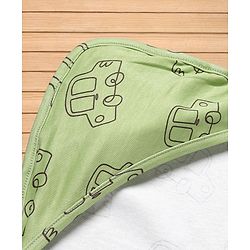 Babyhug Cotton Knit Hooded Towel & Wrapper L 77 x B 77 cm - Green