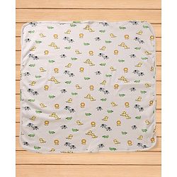 Babyhug Cotton Knit Hooded Towel & Wrapper L 78 x B 75 cm - White