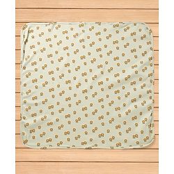 Babyhug Cotton Knit Hooded Towel & Wrapper L 77 x B 77 cm - Green