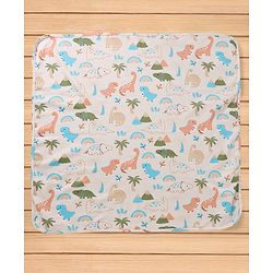 Babyhug Cotton Knit Hooded Towel & Wrapper L 78 x B 75 cm - Green