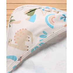 Babyhug Cotton Knit Hooded Towel & Wrapper L 78 x B 75 cm - Green