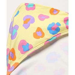 Babyhug Cotton Knit Hooded Towel & Wrapper L 78 x B 75 cm - Yellow