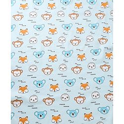 Babyhug Cotton Knit Hooded Towel & Wrapper L 78 x B 75 cm - Blue