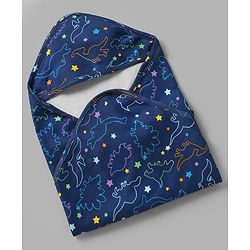 Babyhug Cotton Knit Hooded Towel & Wrapper L 76 x B 74 cm - Blue