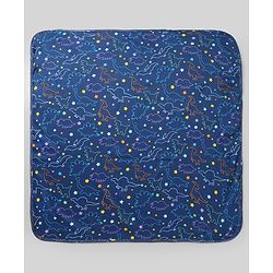 Babyhug Cotton Knit Hooded Towel & Wrapper L 76 x B 74 cm - Blue