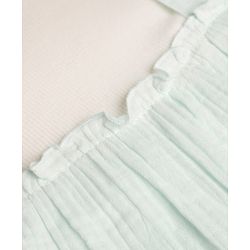 Babyhug 100% Cotton Interlock Knit Full Sleeves Romper With Floral Applique - Sea Green