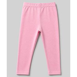 Babyhug Cotton Elastane Knit Slim Fit Full Length Leggings with Rabbit & Floral Print Pack of 3 - White & Pink