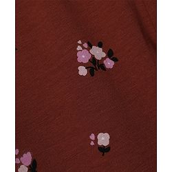 Babyhug Cotton Knit Slim Fit Full Length Leggings with Floral Print Pack of 3 in Maroon White