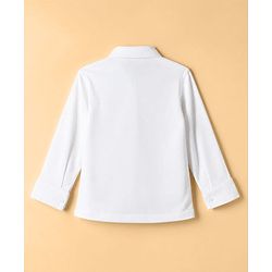 Babyhug Knit Woven Full Sleeves Solid Party Suit - Blue
