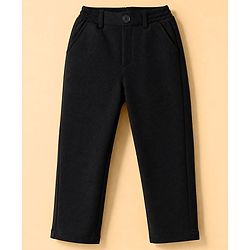 Babyhug Knit Woven Full Sleeves Solid Party Suit - Blue