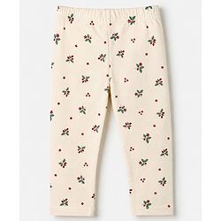 Babyhug Cotton Elastane Knit Full Length Slim Fit Leggings With Floral & Polka Dot Print Pack of 3 in Pink Red