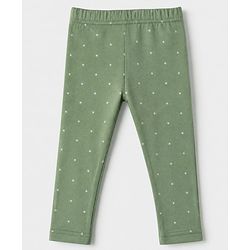 Babyhug Cotton Knit Full Length Leggings with Floral Print Pack of 3 in Pink Green White