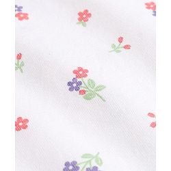 Babyhug Cotton Elastane Knit Full Length Leggings With Floral Print Pack of 3 - Purple Pink White