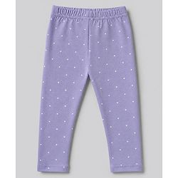 Babyhug Cotton Elastane Knit Full Length Leggings With Floral Print Pack of 3 - Purple Pink White