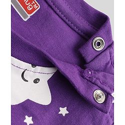Babyhug 100% Cotton Knit Full Sleeves Co-Ords T-Shirt & Pyjama Night Suit with Star Print - Purple