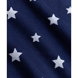 Babyhug 100% Cotton Knit Rib Full Sleeves Co-Ords T-Shirt & Pyjama Winter NIght Suit with Star Print - Navy Blue