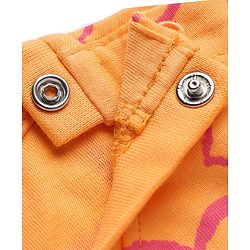 Babyhug 100% Cotton Knit Full Sleeves Co-Ords T-Shirt & Pyjama Night Suit with Heart Print - Peach
